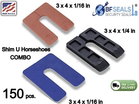Heavy Duty Plastic U Shim Variety Pack With 150 Pieces Rock Solid Gear includes various sizes for leveling windows and doors.