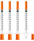1ml Syringe With 31G 8mm Needle, Disposable And Individually Wrapped, Pack Of 30 For Lab And Pet Care, Precise Dosing, Medical Grade, Easy Grip, Leakproof Tip, Ideal For Veterinary And Research Use shown with orange caps