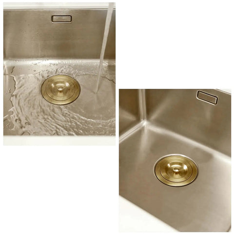 Three And One Half Inch Brass Kitchen Sink Drain Kit With Stainless Steel Construction Includes Strainer Basket Waste Basket