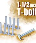 T-Track Knob Kit With 1/4-20 Threaded Knobs, T-Bolts And Washers For Woodworking Jigs And Fixtures - 1-1/2 inch T-bolts shown