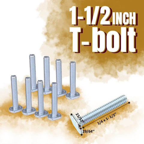 T-Track Knob Kit With 1/4-20 Threaded Knobs, T-Bolts And Washers For Woodworking Jigs And Fixtures - 1-1/2 inch T-bolts shown