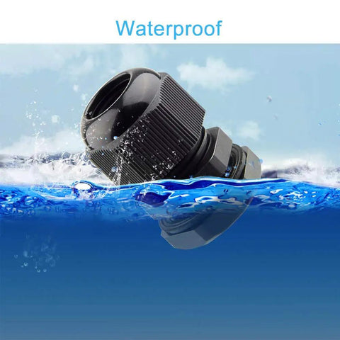 40 Pieces Premium Nylon PG7 Cable Glands Adjustable 3 To 6.5mm IP68 Weatherproof Gland Joints With Gaskets Floating in Water
