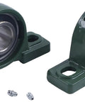 Dual 1-5/16 Inch Pillow Block Mounted Ball Bearings With Solid Cast Iron Base Self Aligning Chrome Sealed UCP207-21