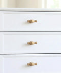 10 Pack Champagne Bronze Bar Cabinet Knobs Zinc Alloy Furniture Drawer Pulls on white dresser