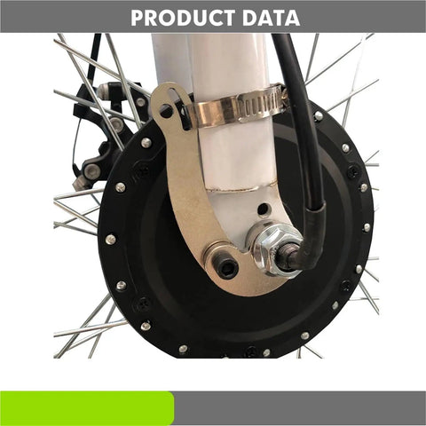 Close-up of Universal Torque Arm Conversion Kit for Ebikes and Bike Hub Motors Beefed Up Mounting for M12 M14 M16 Shafts