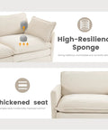 Oversized Modular Sectional Sofa With Movable Ottoman 112 Inch Four Seat L Shaped Corduroy Couch In Beige, cushion details