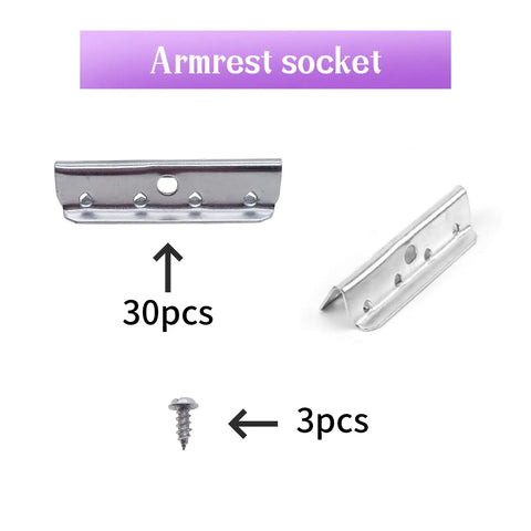 Durable Metal End Clips For Rubber Webbing Two Inch Long By Half Inch Wide Anti Rust Coated 30 Pack Replacement Upholstery Clips For Sofa And Furniture With Screws