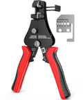 Automatic Wire Stripper 3 In 1 Adjustable Stripper Cutter Easy Grip Crimping Tool for 8 20 AWG with red handles