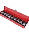 Pro Grade Three Quarter Inch Drive Impact Hex Driver Set Featuring Nine Piece Chrome Steel Construction Etched Size Markings And M16 Spline Bits in red case