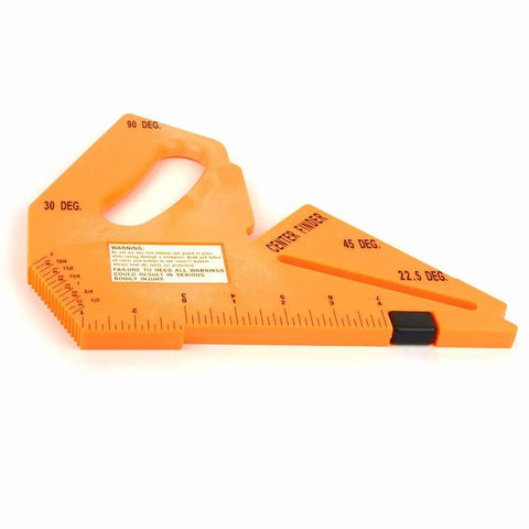 Router Table Saw Push Block With Blade Depth And Angle Gauge, Hook Rule And Center Finder for precise cuts, angled view