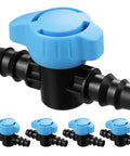 Five Pack Half Inch Drip Irrigation Shut Off Valves Inline Barbed Cut Off Valves For Garden Irrigation System Fits Half Inch Tubing 570 To 620 ID Durable One Piece Construction