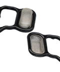 Close-up of VVT VTEC Solenoid Gasket Valve Cover Set 3 Piece Fits 2002 2015 Honda CR V Accord Element Civic Si Fit Crosstour RSX TSX RDX Acura Models Oil Seal Kit To Stop Leaks And Keep Engine Oil Clean with visible gaskets and mesh screens.