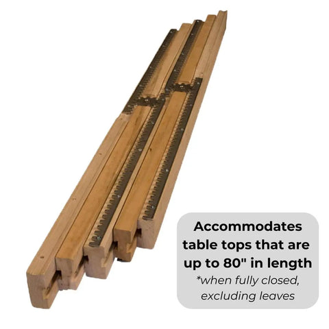 Heavy Duty Wooden Table Extension Slides For Big Boy Dining Tables Smooth Gliding Track Pair Fits Up To Eighty Inch Tops.