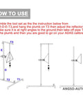 Car Radar Calibration Kit With 5.3 Inch Corner Reflector And 0 To 30 Cm Scale Stand Plumb Bob Center Line Transfer For Fast Pro Grade Accurate Vehicle Calibration And No Guesswork, setup diagram