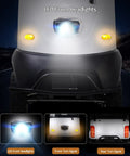 LED front headlights and turn signals of Electric Golf Cart 4 Wheel Mobility Scooter With Cargo Box.