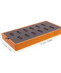 Slick Gray Solid Wood Jewelry Display Tray Featuring 12 Ring Slots Top Shelf Storage Organizer Box with gray padding.