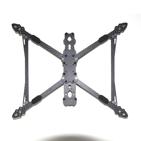 Top view of V2 8 Inch FPV Racing Drone Frame 367mm 3K Full Carbon Fiber With 6mm Arms For Freestyle RC Build Lightweight Yet Beefy And Ultra Strong Easy Assembly Durable Long Range Frame Kit For High Flying Drones.