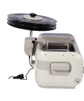 Top Shelf Ultrasonic Vinyl Cleaner Featuring Digital Controls And Stainless Steel Basin, holding three records for cleaning.