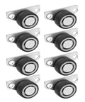 Silent TPE Roller Directional Track Pulley Wheels Heavy Duty Furniture Casters Drawer Cabinet Glides 4 Pack with black rubber wheels.