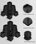 Adjustable Furniture Leveling Feet Screw In Legs For Sofa Bed Or Table Made From Durable PP Plastic Replacement Glides Black Finish