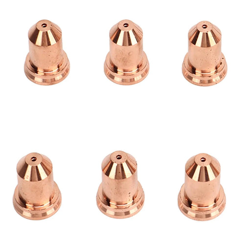 Super Cool 20Pcs Replacement Kit With Plasma Electrode Tips And Brass Nozzles For PT80 IPT-80 PTM-80 Cutter Torch showing six brass nozzles.