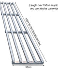 Heavy Duty Commercial Slide Conveyor 330 Lb Capacity Stainless Steel Roller Track Tool Free Expandable Cargo Unloading For Warehouses And Loading Docks 50 Cm Wide By 300 Cm Long displayed from side angle