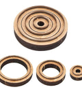 3-Piece Round Leather Cutting Die Set With Wooden Base And Japanese Precision Steel Blades For Clean Cuts On Leather And Neoprene Coasters