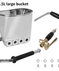 3.5L large bucket with attachments for Pro Stucco Sprayer Kit With Ceiling Hopper Straight Up Beast Mortar Spray Gun For Concrete Plaster Easy Trigger Control Smooth Wall Finish Total Game Changer For Weekend Warriors.