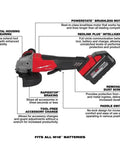 Heavy Duty Brushless Cordless Angle Grinder Kit 4 5 Inch 5 Inch 18 Volt with metal housing features and user-friendly design.