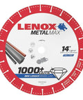 14 Inch Segmented Rim Diamond Edge Cutoff Wheel For Metal For Cutoff Saws Dry Or Wet Use 4300 RPM 1 Inch Arbor