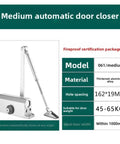 Medium dual spring automatic door closer with hydraulic buffer, thickened aluminum alloy, model 061, fireproof.