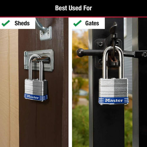 Two Pack Laminated Steel Padlocks With Keys Keyed Alike For Indoor Outdoor Security Ideal For Gates Fences Sheds Workshops