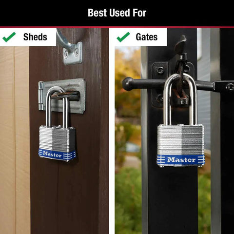 Outdoor Padlock Set With Keys Keyed Alike Long Hardened Shackles That Resist Cutting For Gates Sheds And Fences Weatherproof