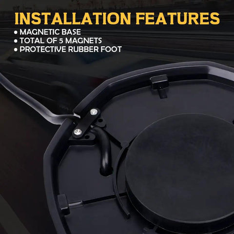 Hella Durable 14 Mode Led Warning Beacon With Badass Magnetic Mount For Forklift Construction Trucks And Farm Equipment White Amber Strobe Light Super Knockout Visibility, showing magnetic base with protective rubber foot.