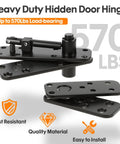 Pivot Hinge Kit For Murphy Door Hidden Door System Heavy Duty 570 Lb Load Bearing 360 Rotation Invisible Hinges image