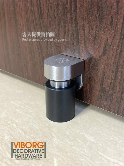 Beefy Heavy Duty Stainless Steel Floor Mount Magnetic Pop Up Door Stop With Solid SUS304 Casting and Brass Base installed view