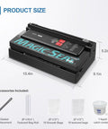 Heavy Duty Dual Mode Vacuum Sealer For Mylar And Textured Bags With Rapid Cooling and Custom Air Locks, size 15.4in x 9.1in x 5.2in.
