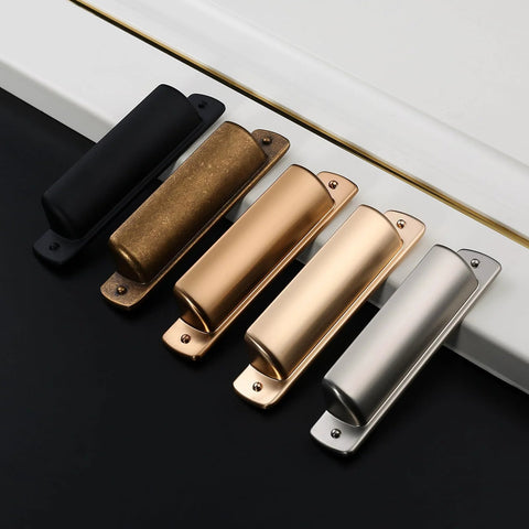 10 Pack 3 Inch Brushed Brass Cabinet Handles Cup Pulls for Kitchen Cabinets Cupboards and Drawers, durable and rust resistant.