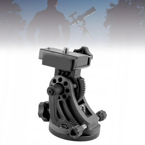 Pro Grade Aluminum Equatorial Telescope Mount With 0 To 70 Degree Tilt Wedge Latitude Base front view.