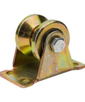 Premium V Groove Wheel Pack And Sliding Gate Casters Crafted From Heavy Gauge Steel For Rock Solid Track Guidance With Top Shelf Durability And No Sweat Installation, showing a robust V groove caster.