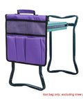 Foldable Garden Kneeler And Tool Tote Portable Seat And Storage Bag With Multiple Pockets Hanging Organizer For Tools Gardening Stool Durable 600D Oxford Cloth Purple