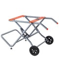 Heavy Duty Portable Table Saw Stand Built Like A Tank With Sweet Rolling Wheels And A Quick Fold Design for easy transport
