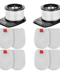 Two Pack HEPA Filters And Four Pack Foam And Felt Replacement Filters Kit For Vertex Pro Lightweight Cordless Stick Vacuum IZ662H IZ682H Fits IZ662H IZ682H Models Part XHFIZ500 XFFKIZ600 visible on white background