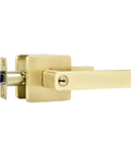 Built Tough Heavy Duty Gold Door Lock Set With Keys For Interior Or Exterior Doors, Satin Brass Zinc Alloy Front Door Levers