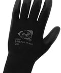 Black glove with PUG17 Lightweight Polyurethane Dipped Work Gloves Anti Static Puncture Resistant Secure Grip on back