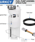 Straight Fire Electric Fuel Pump Module Assembly With Integrated Pressure Sensor, showing outlet, sensors, and tank seal.