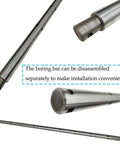 Front view of a steel hole-boring bar with detachable end; long grooved shaft for 110V drilling equipment.
