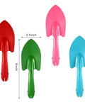 Four Piece Eight Inch Trowel Set With Colorful Metal Hand Shovels For Beach Garden And Planting Tasks Bright Pink Red Blue Green Spades