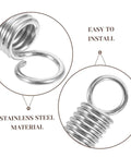 Eight Pieces Extended Compression Spring Assortment Kit For Electric Vehicle Stands Ladder Foot Supports With Heavy Duty Stainless Steel Build For Reliable Structure And Smooth Easy Use In Garage Or Home Projects, stainless steel spring close-up