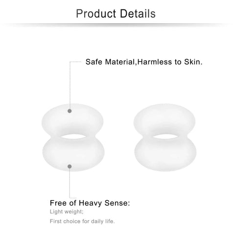White silicone 0G ear tunnels showing material details and lightweight design from 0G Ear Tunnels Kit Ultra Thin Silicone Flesh Flexible Gauges Set Of 6